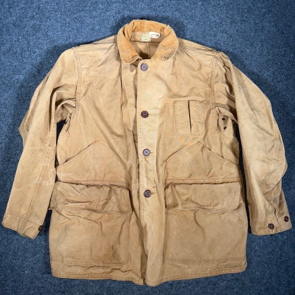 Vintage Drybak Hunting Jacket‎ Canvas Corduroy Collar Shell Loop 1940s 1950s M